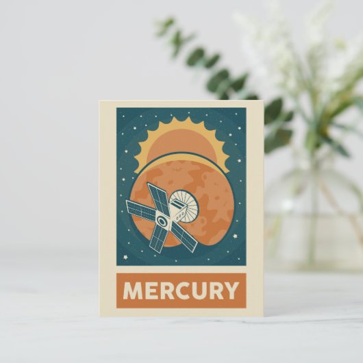 Carte Postale Mercure Retro Galaxy Satellite (Debout devant)
