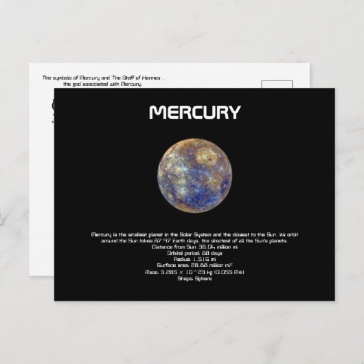 Carte postale Mercury (Devant / Derrière)