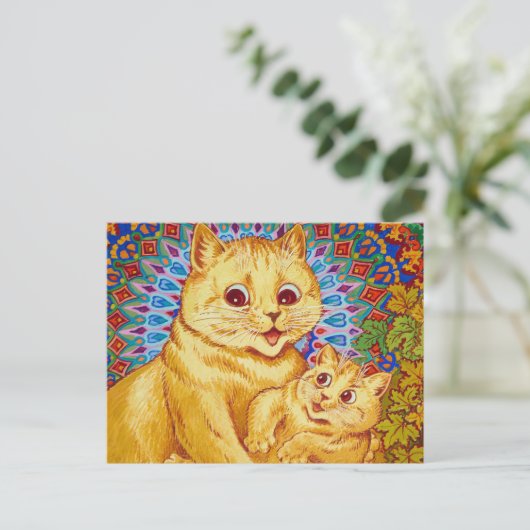 Carte Postale Mère avec chaton par Louis Wain (Debout devant)