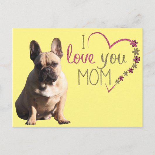Carte Postale mère bouledogue français French Bulldog (Devant)