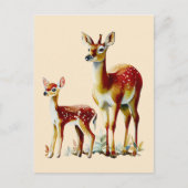 Carte Postale mère cerf et faon (Devant)