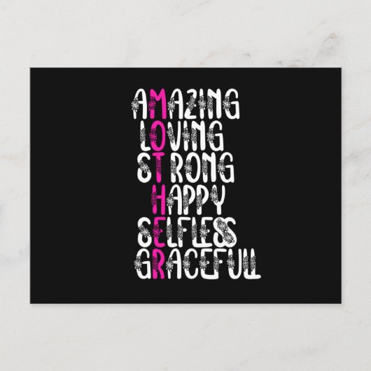 Carte Postale Mère citations : Lovely Words | Conception de la f (Devant)