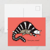 Carte Postale Mère de chat protège sa mignonne Kitty Love Maman (Devant / Derrière)