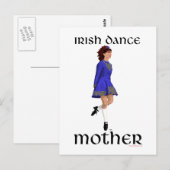 Carte Postale Mère de danse step Irlandaise - chaussure dure ble (Devant / Derrière)