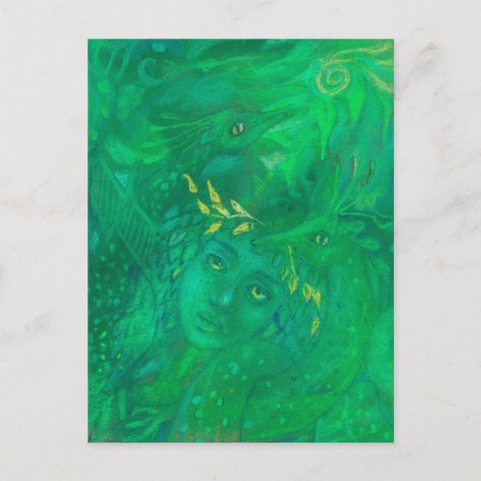 Carte Postale Mère des dragons Déesse Imaginaire Peinture surréa (Devant)