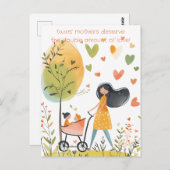 Carte Postale Mère des jumeaux (Devant / Derrière)