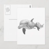 CARTE POSTALE MÈRE DOLPHINS AIME (Devant / Derrière)