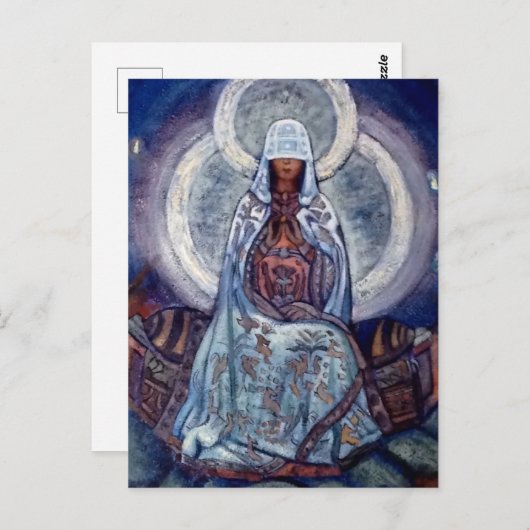 Carte Postale "Mère du monde" par Nicholas Roerich (Devant / Derrière)