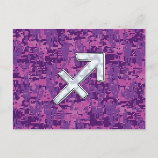 Carte Postale Mère du symbole Pearl Sagittarius Fuchsia Camo (Devant)