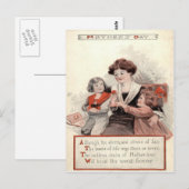 Carte Postale Mère Enfants Fleur (Devant / Derrière)