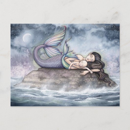 Carte postale Mère et bébé sirène (Devant)