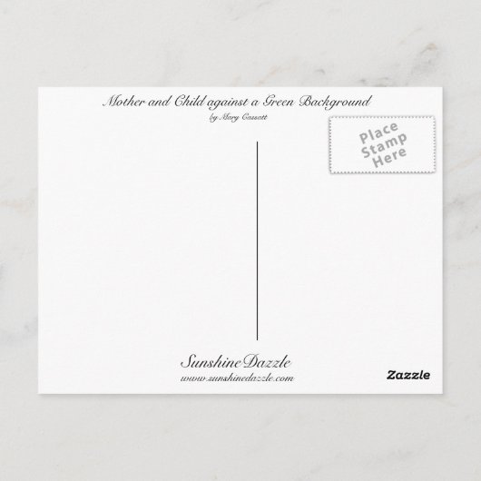 Carte Postale Mère et enfant (Dos)
