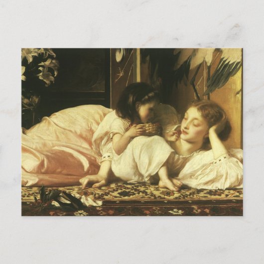 Carte Postale Mère et Enfant (alias Cerises) par Lord Leighton (Devant)