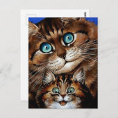 Carte Postale "Mère et Enfant" de Louis Wain (Devant / Derrière)