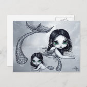 Carte postale "Mère et enfant de sirène" (Devant / Derrière)