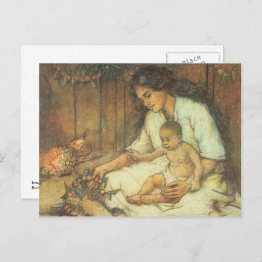 Carte Postale Mère et enfant hawaïens (Devant / Derrière)