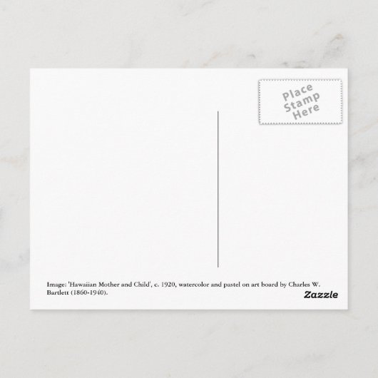 Carte Postale Mère et enfant hawaïens (Dos)