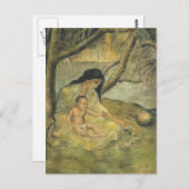 Carte Postale Mère et enfant hawaïens - Charles W. Bartlett (Devant / Derrière)
