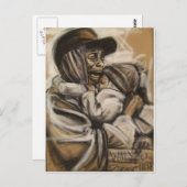 Carte Postale Mère et enfant sans abri (Devant / Derrière)