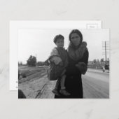 Carte Postale Mère et enfant sans abri - 1939 (Devant / Derrière)