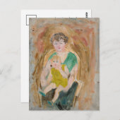 Carte Postale Mère et Enfant | Tadeusz Makowski (Devant / Derrière)