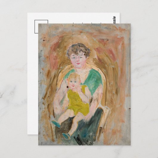 Carte Postale Mère et Enfant | Tadeusz Makowski (Devant / Derrière)