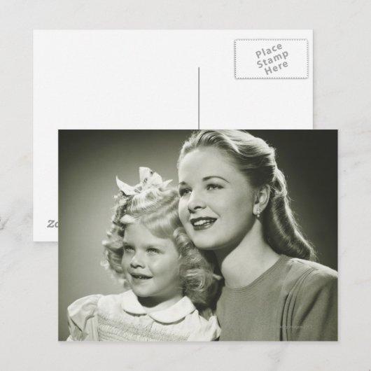 Carte Postale Mère et fille (Devant / Derrière)