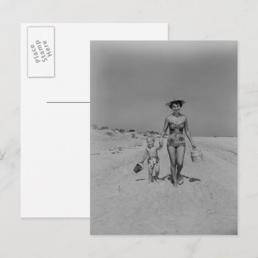 Carte Postale Mère et Fils (Devant / Derrière)