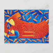 Carte Postale Mère Et Fils Avec Poisson D'Or Peinture D'Art Mode (Devant)