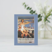 Carte Postale Mère et fils sur l'affiche de chemin de fer de (Debout devant)