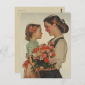 Carte Postale Mère Fille Partager Fleurs Moment Spéciales (Devant / Derrière)