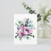 Carte Postale MÈRE Florale violette de la Mariage de GROOM (Debout devant)