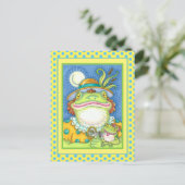 Carte Postale MÈRE FROG & BÉBÉ FROGETT, FAMILLE AIMER Drôle (Debout devant)