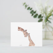 Carte Postale Mère girafe avec bébé (Debout devant)