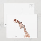 Carte Postale Mère girafe avec bébé (Devant / Derrière)