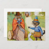 Carte Postale Mère Goose à la maison par Louis Wain (Devant / Derrière)