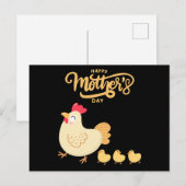 Carte Postale Mère Hen et ses enfants Dessinant la fête des mère (Devant / Derrière)
