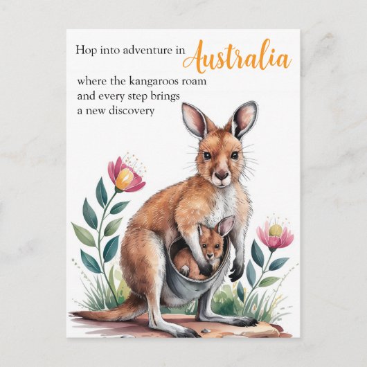 Carte Postale Mère Kangaroo (Devant)