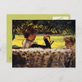 Carte Postale Mère Lire à sa petite fille (Devant / Derrière)