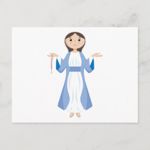 Carte Postale Mère Marie avec Rosaire