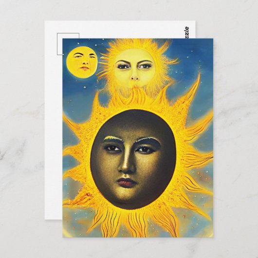Carte Postale Mère Natures New Sun Art Celestial original (Devant / Derrière)