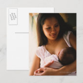 Carte Postale Mère Nourriture du sein Nouveau-né (Devant / Derrière)