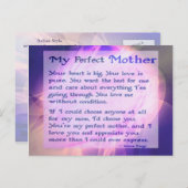 Carte postale mère parfaite (Devant / Derrière)