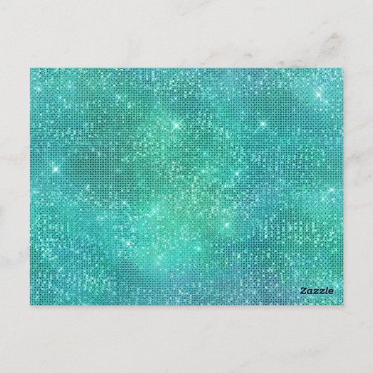 Carte Postale Mère Sirène avec bébé Parties scintillant Mer (Dos)