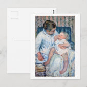 Carte Postale Mère sur le point de laver son enfant endormi, Cas (Devant / Derrière)
