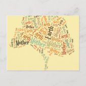 Carte Postale Mère Terre Mot Cloud en forme d'arbre (Devant)