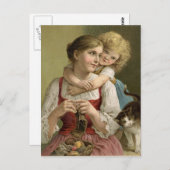 Carte Postale Mère Tricot vintage (Devant / Derrière)