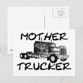 CARTE POSTALE MÈRE TRUCKER - NOIR & BLANC (Devant / Derrière)