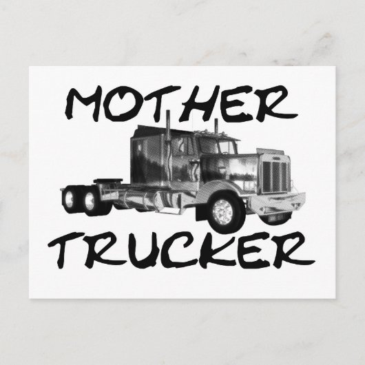 CARTE POSTALE MÈRE TRUCKER - NOIR & BLANC (Devant)