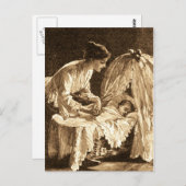 Carte Postale Mère vintage et bébé (Devant / Derrière)